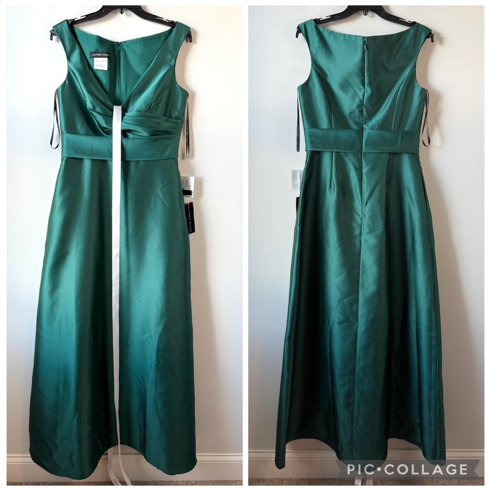 ALFRED SUNG Emerald Green Off-Shoulder Maxi Dress - Picture 2 of 7